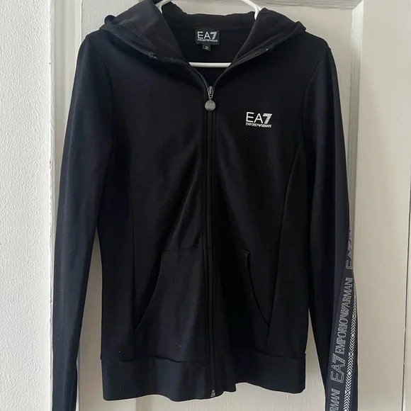Emporio Armani EA7 Black Hoodie & Sweatpants - Picture 1 of 5